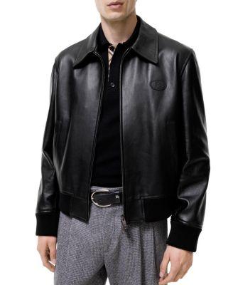 Leather Bloomsbury Harrington Jacket by BURBERRY