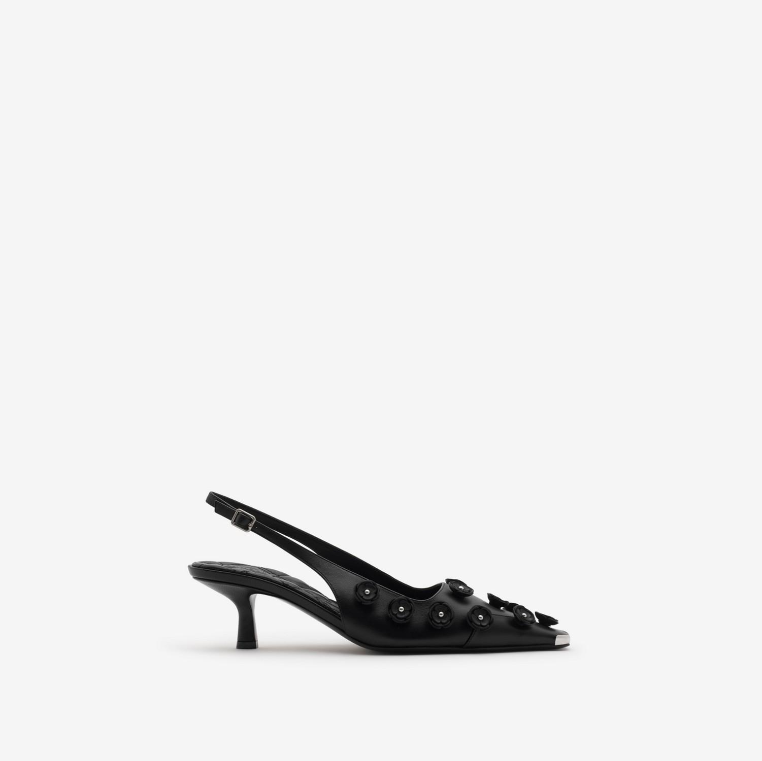 Leather Chisel Flora Slingback Pumps by BURBERRY