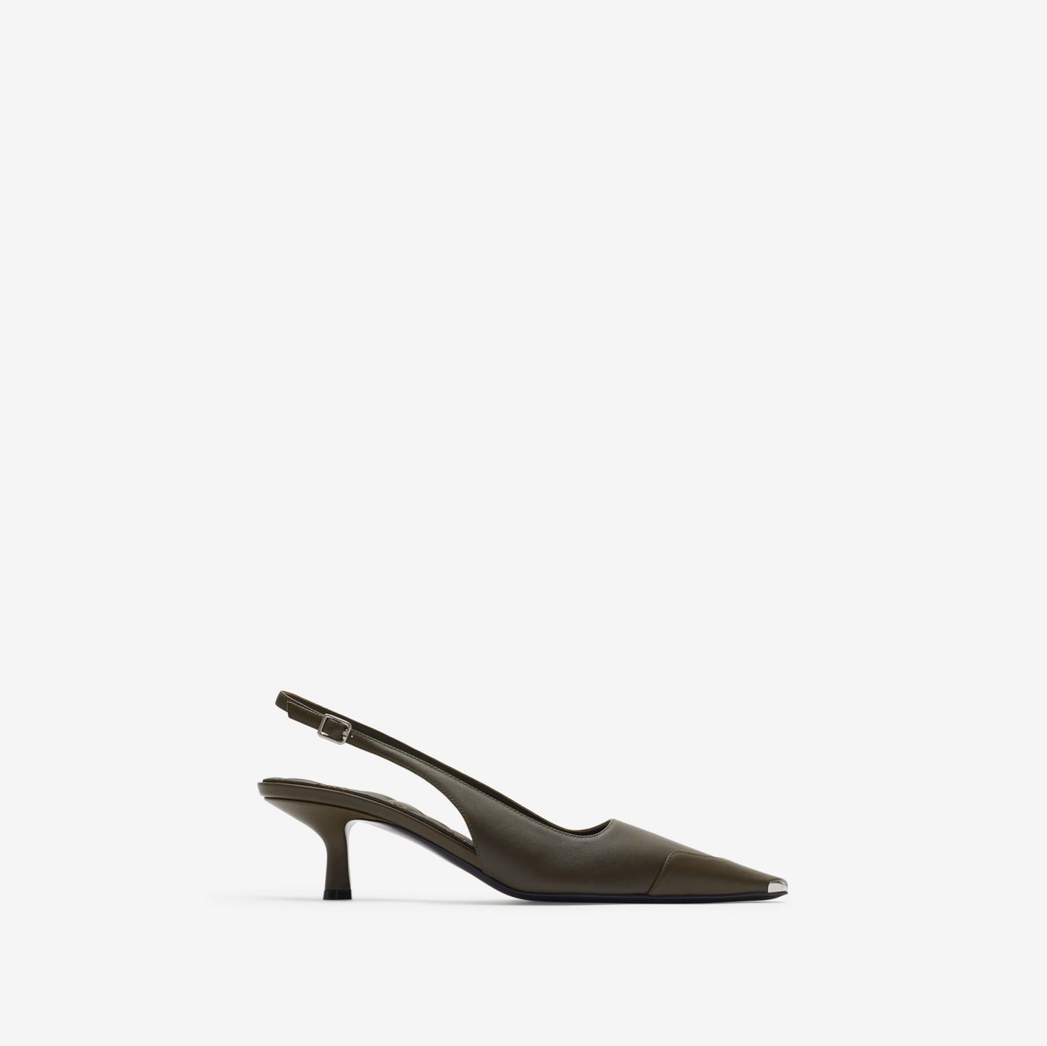 Leather Chisel Slingback Pumps by BURBERRY