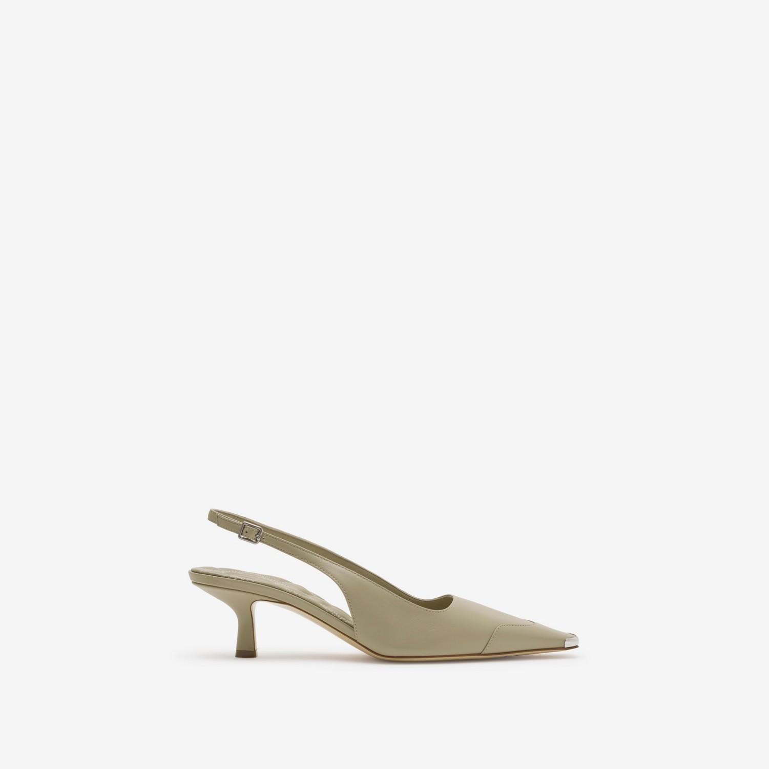 Leather Chisel Slingback Pumps by BURBERRY