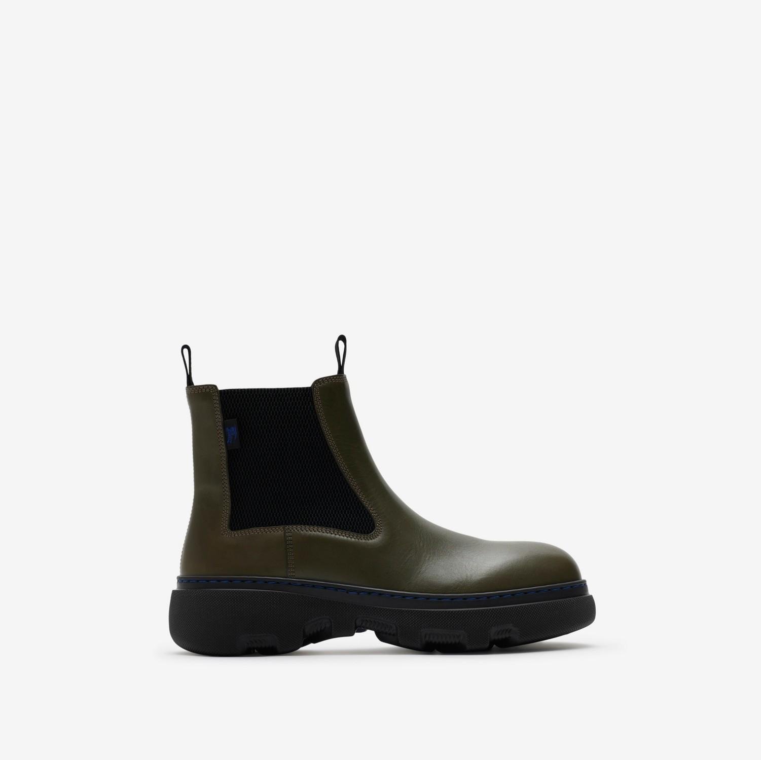 Leather Creeper Low Chelsea Boots by BURBERRY