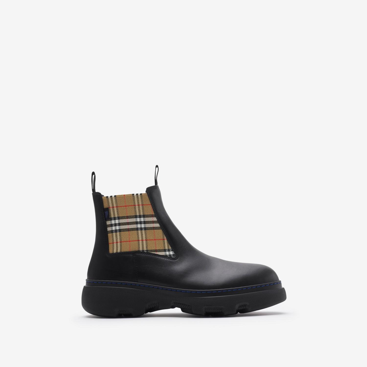 Leather Creeper Low Chelsea Boots by BURBERRY