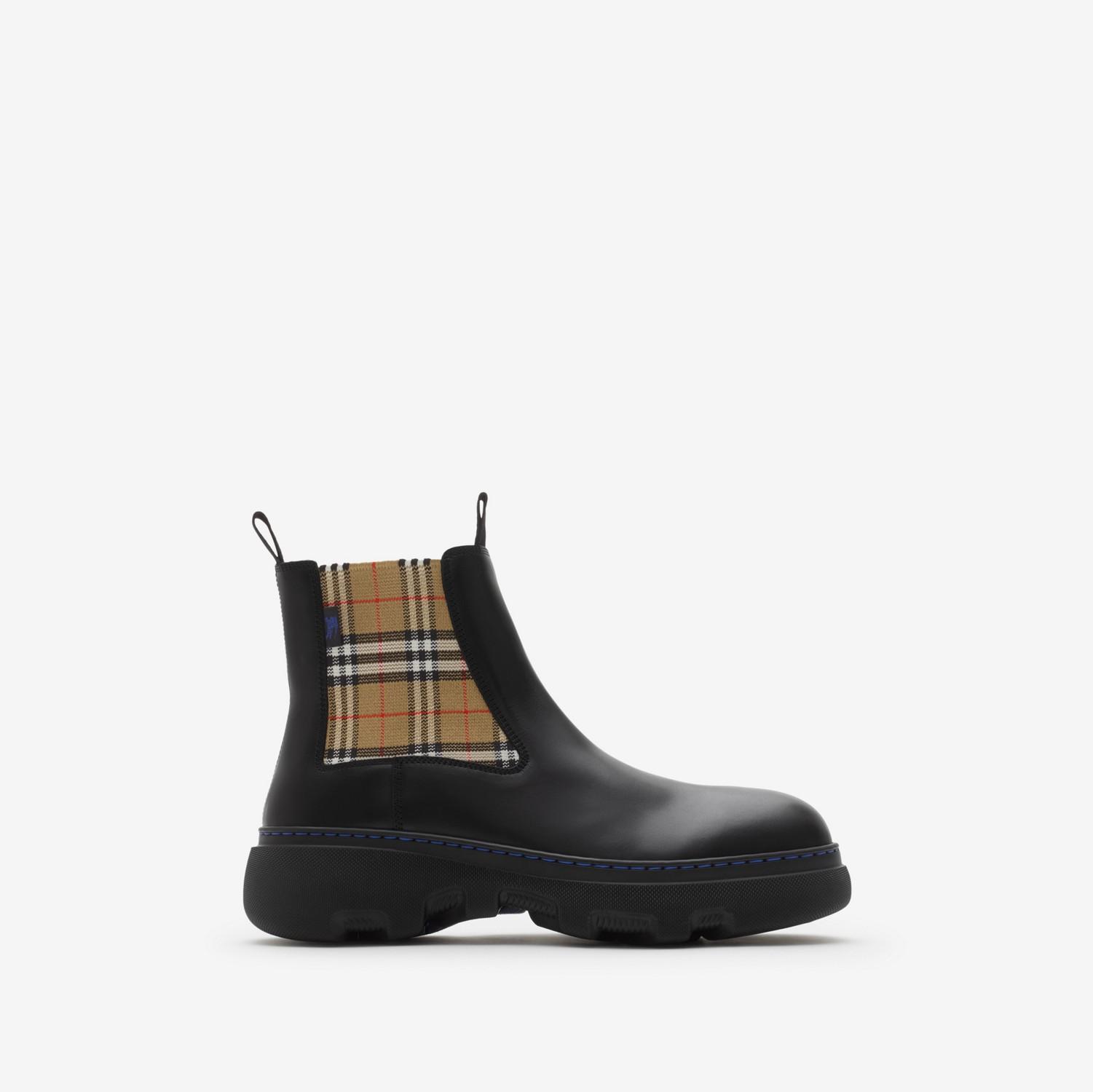 Leather Creeper Low Chelsea Boots by BURBERRY