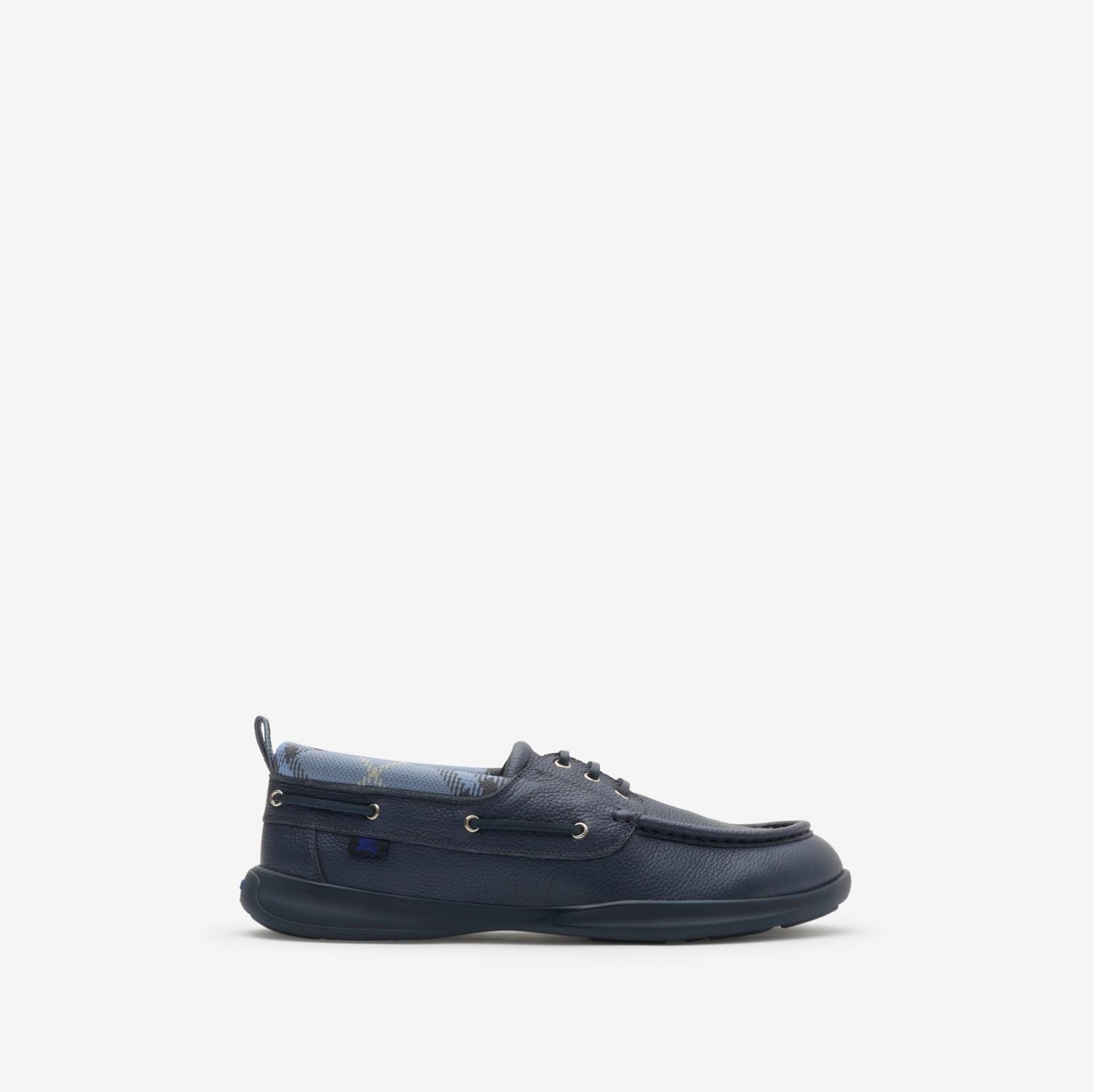 Leather Decker Boat Shoes by BURBERRY