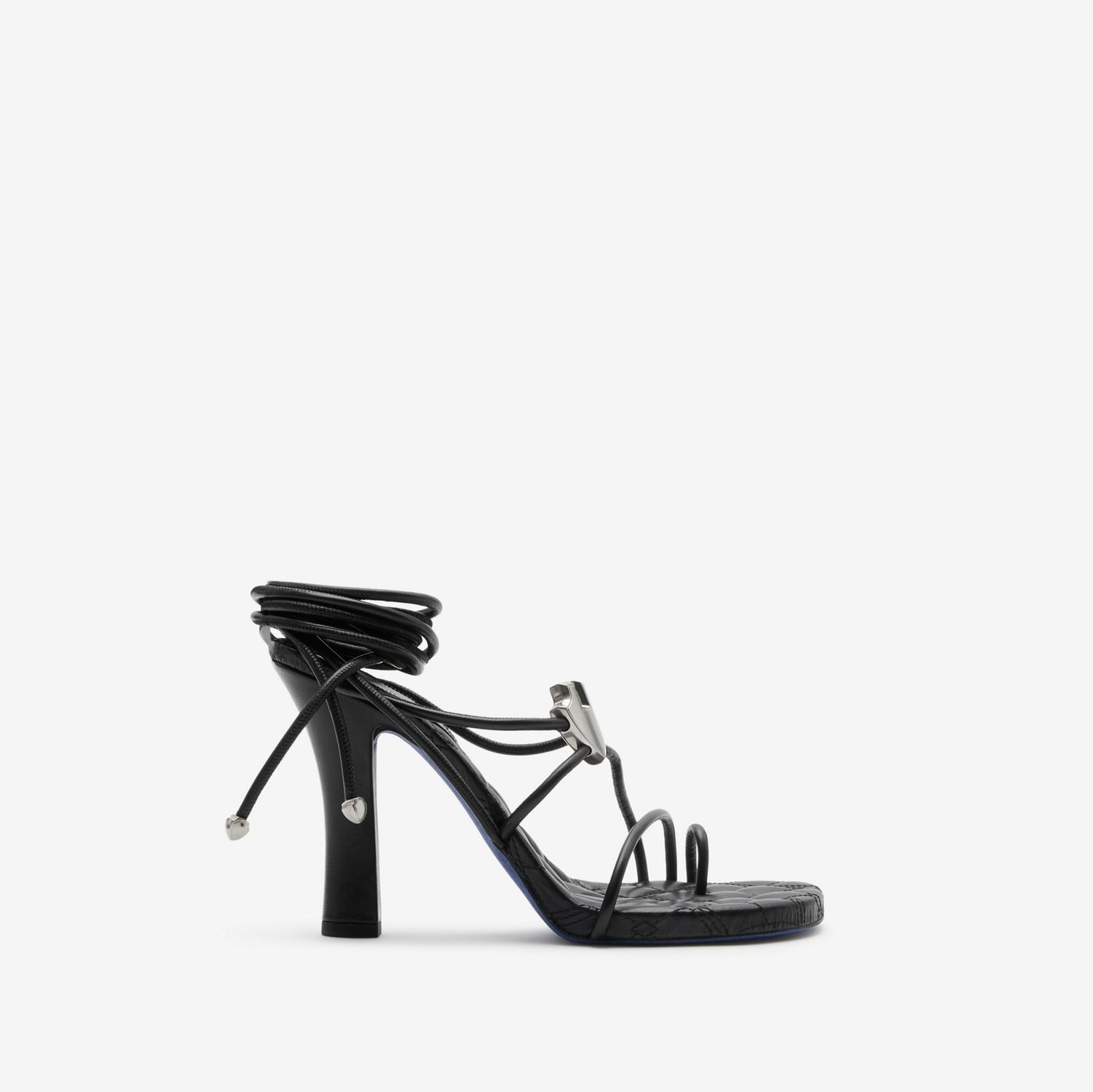 Leather Ivy Shield Heeled Sandals by BURBERRY