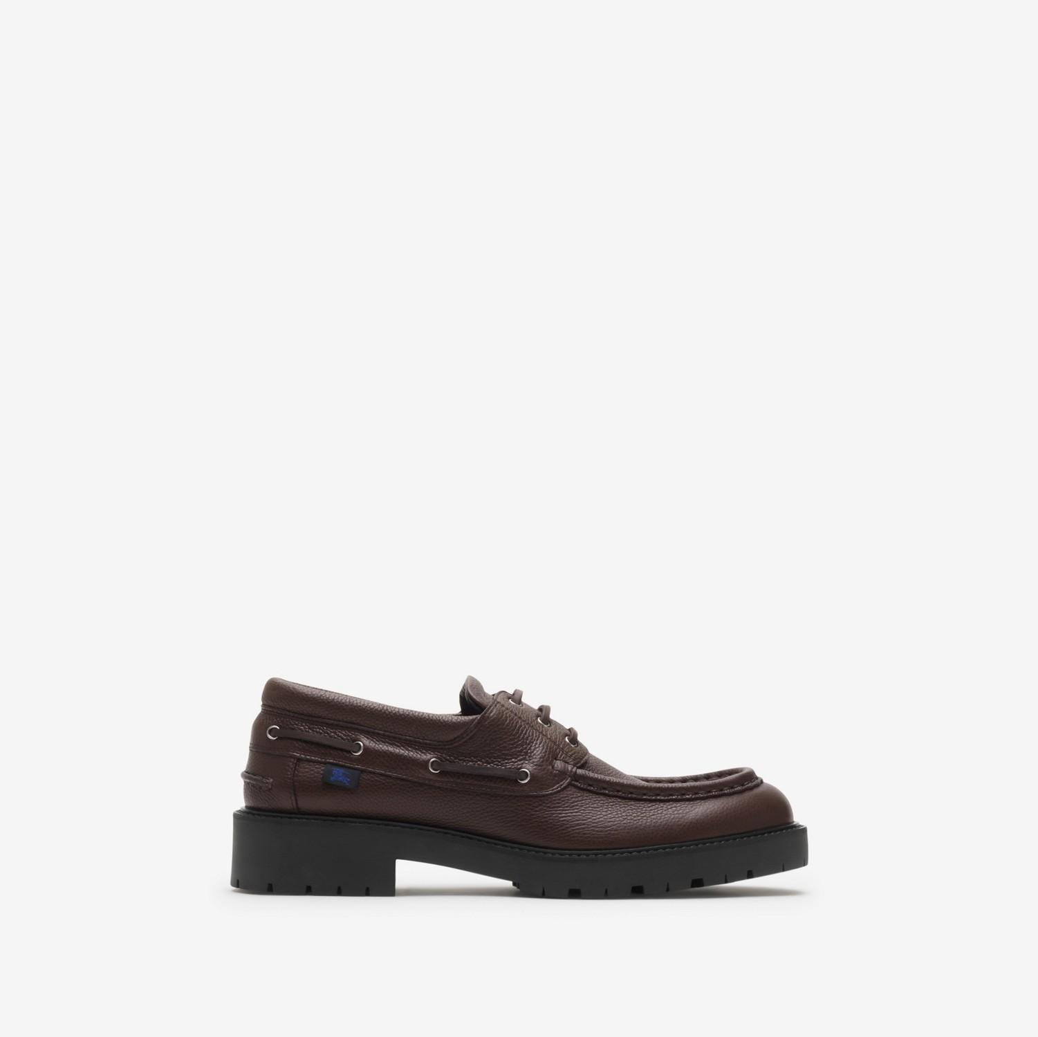 Leather Raft Boat Shoes by BURBERRY