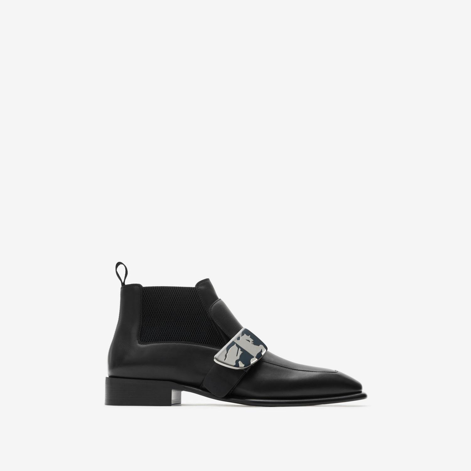 Leather Shield Chelsea Boots by BURBERRY