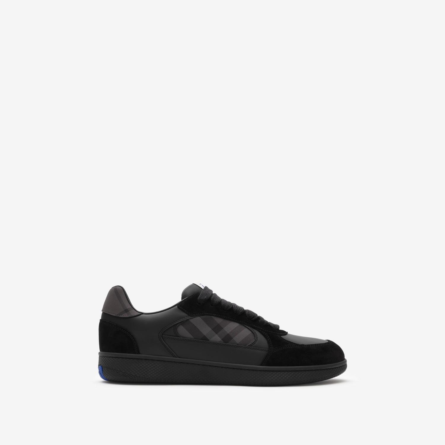 Leather, Suede and Check Terrace Sneakers​ by BURBERRY