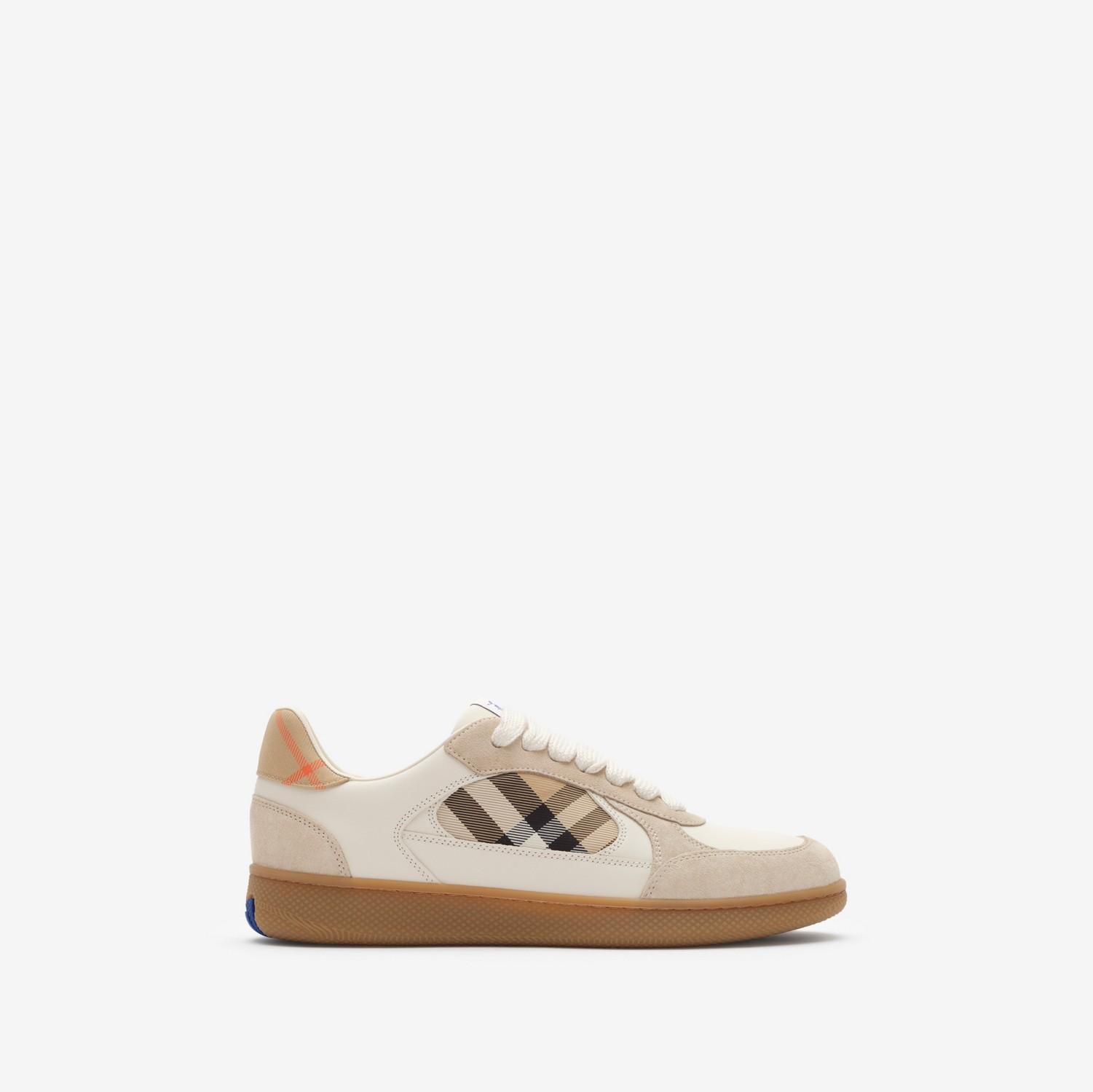 Leather, Suede and Check Terrace Sneakers by BURBERRY