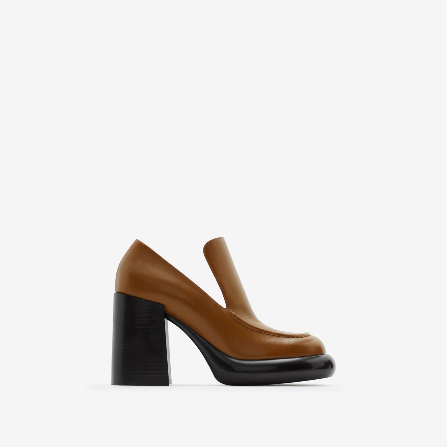 Leather Wedge Loafers by BURBERRY