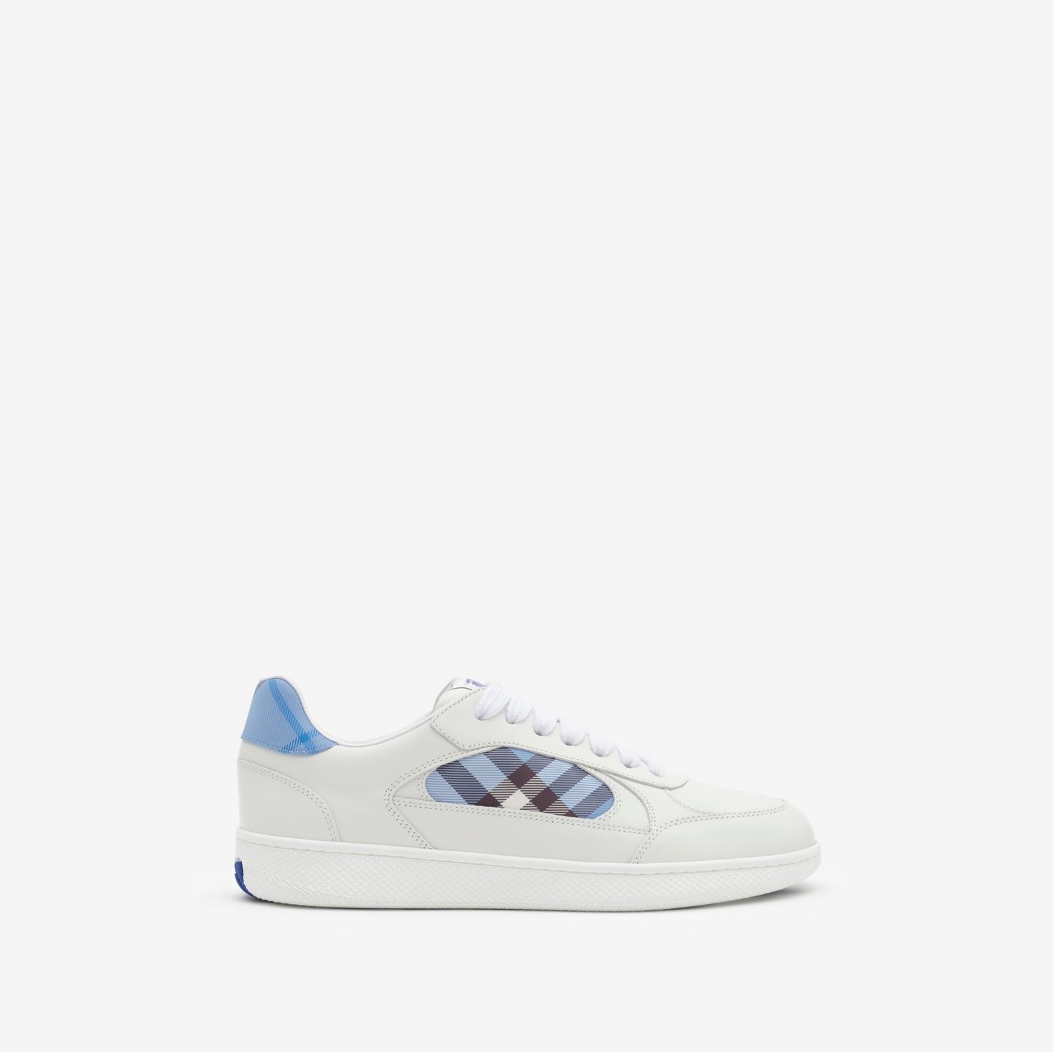 Leather and Check Terrace Sneakers​ by BURBERRY