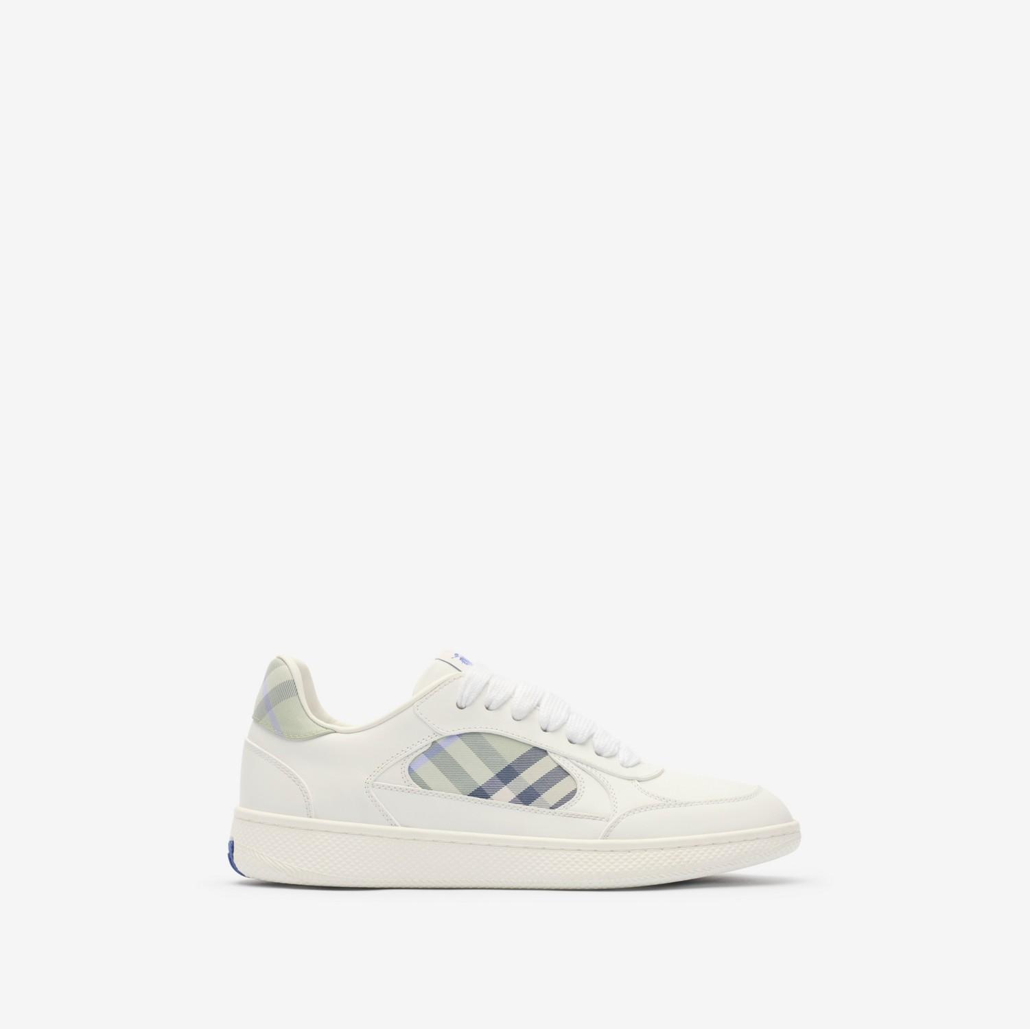 Leather and Check Terrace Sneakers​ by BURBERRY