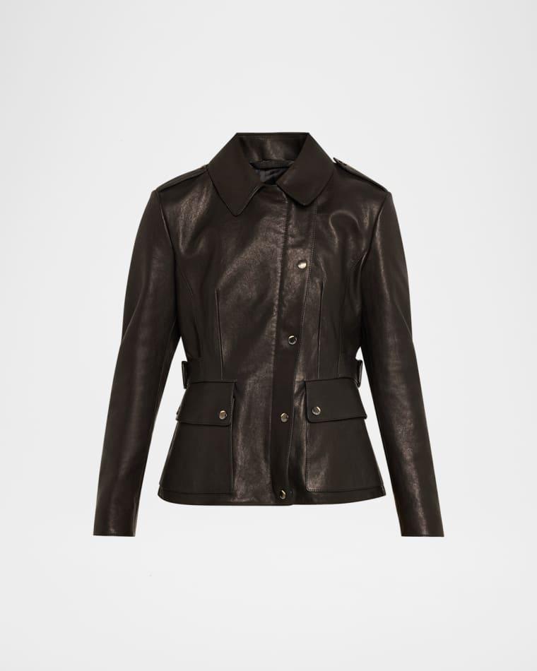 Leyton Lamb Leather Trench Jacket by BURBERRY