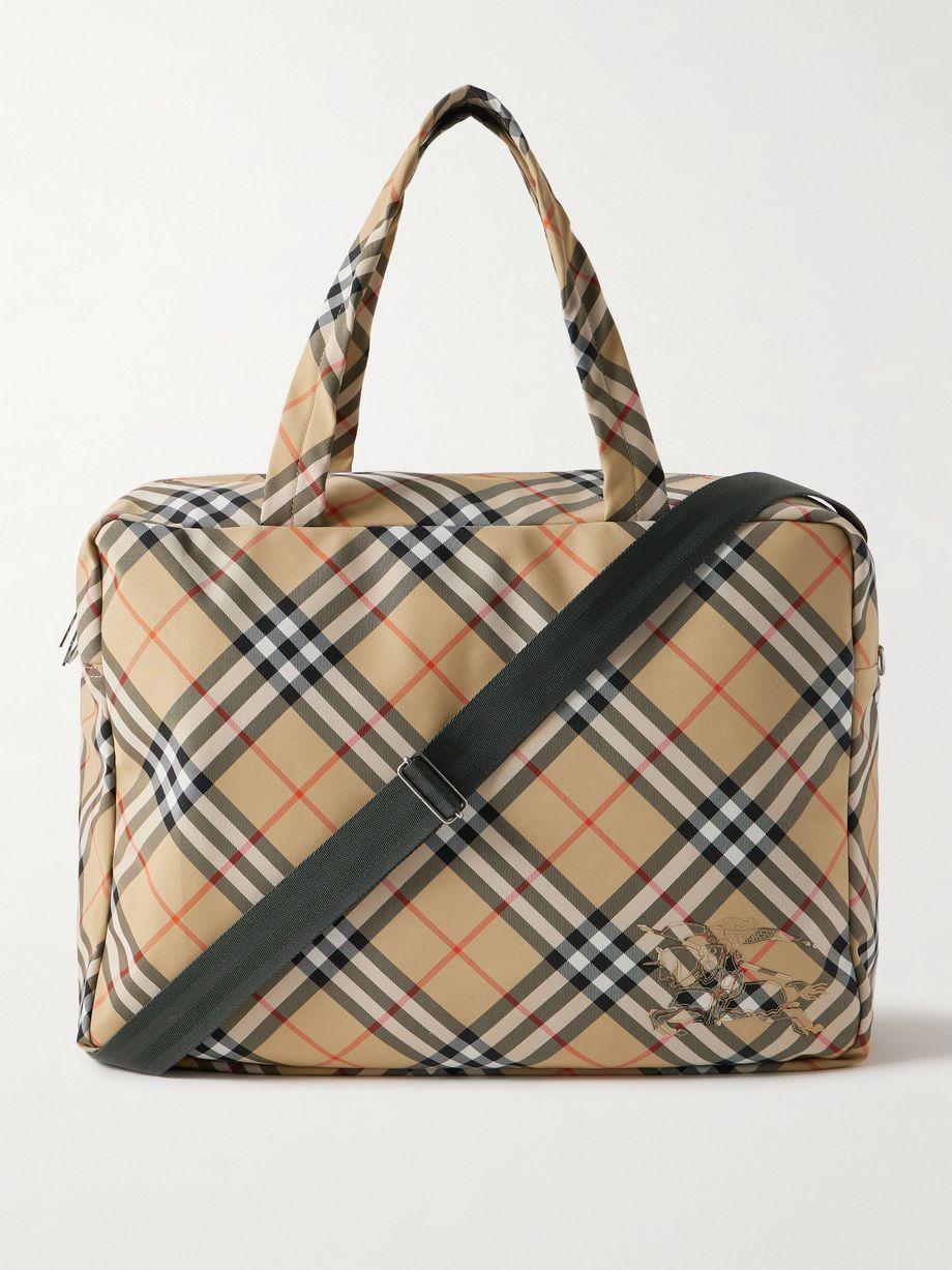 Logo-Appliquéd Checked Canvas Duffle Bag by BURBERRY