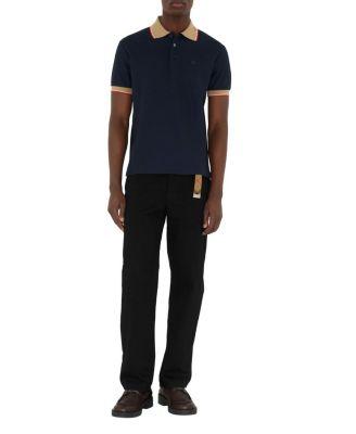 Logo Collar Cotton Polo Shirt by BURBERRY