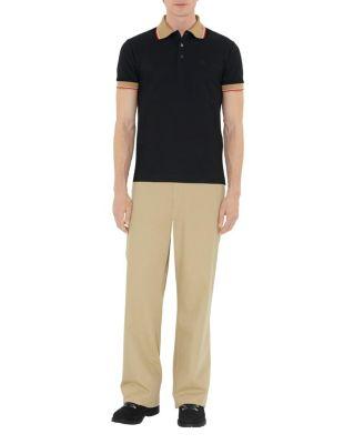 Logo Collar Cotton Polo Shirt by BURBERRY