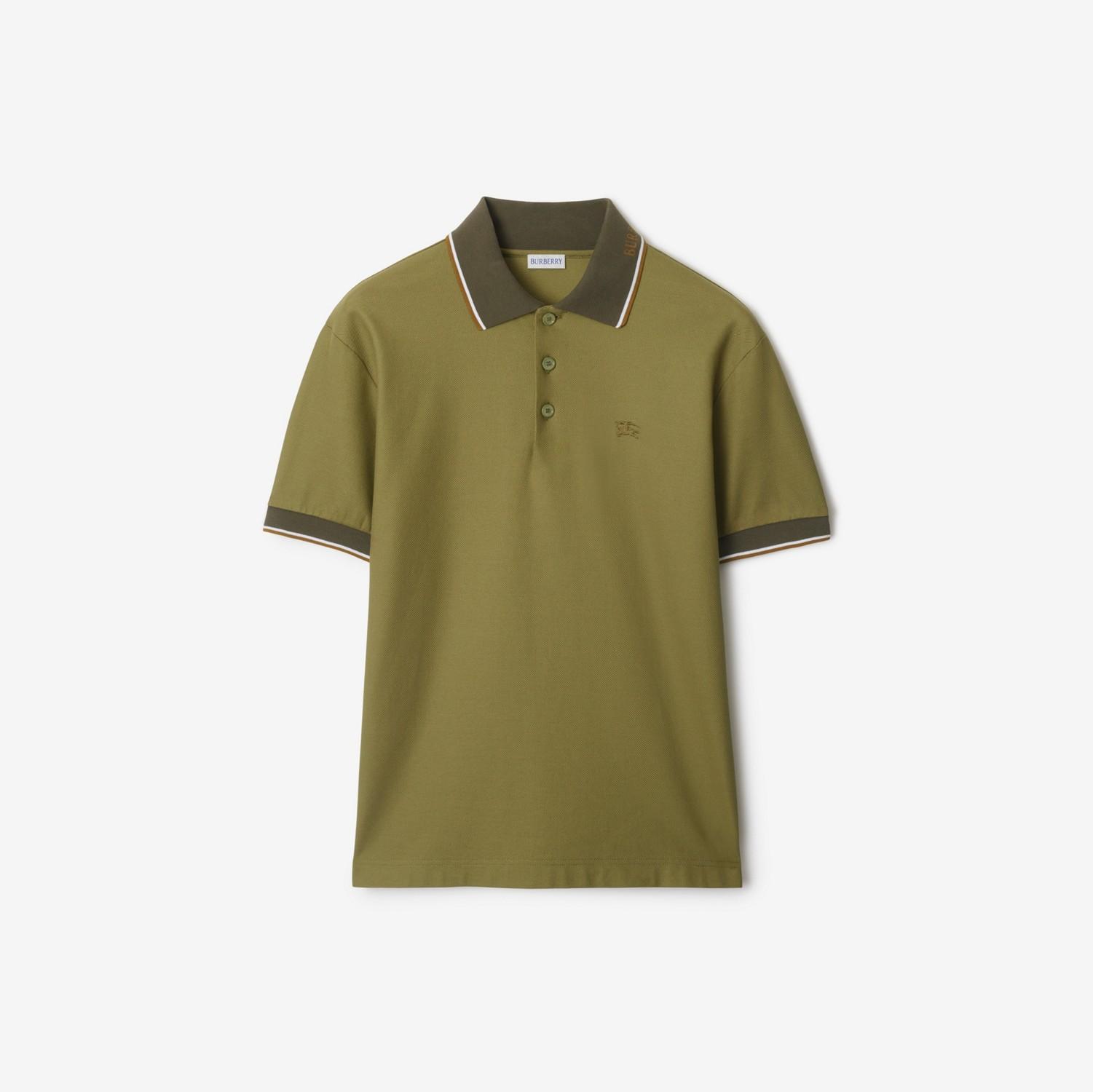 Logo Collar Cotton Polo Shirt by BURBERRY