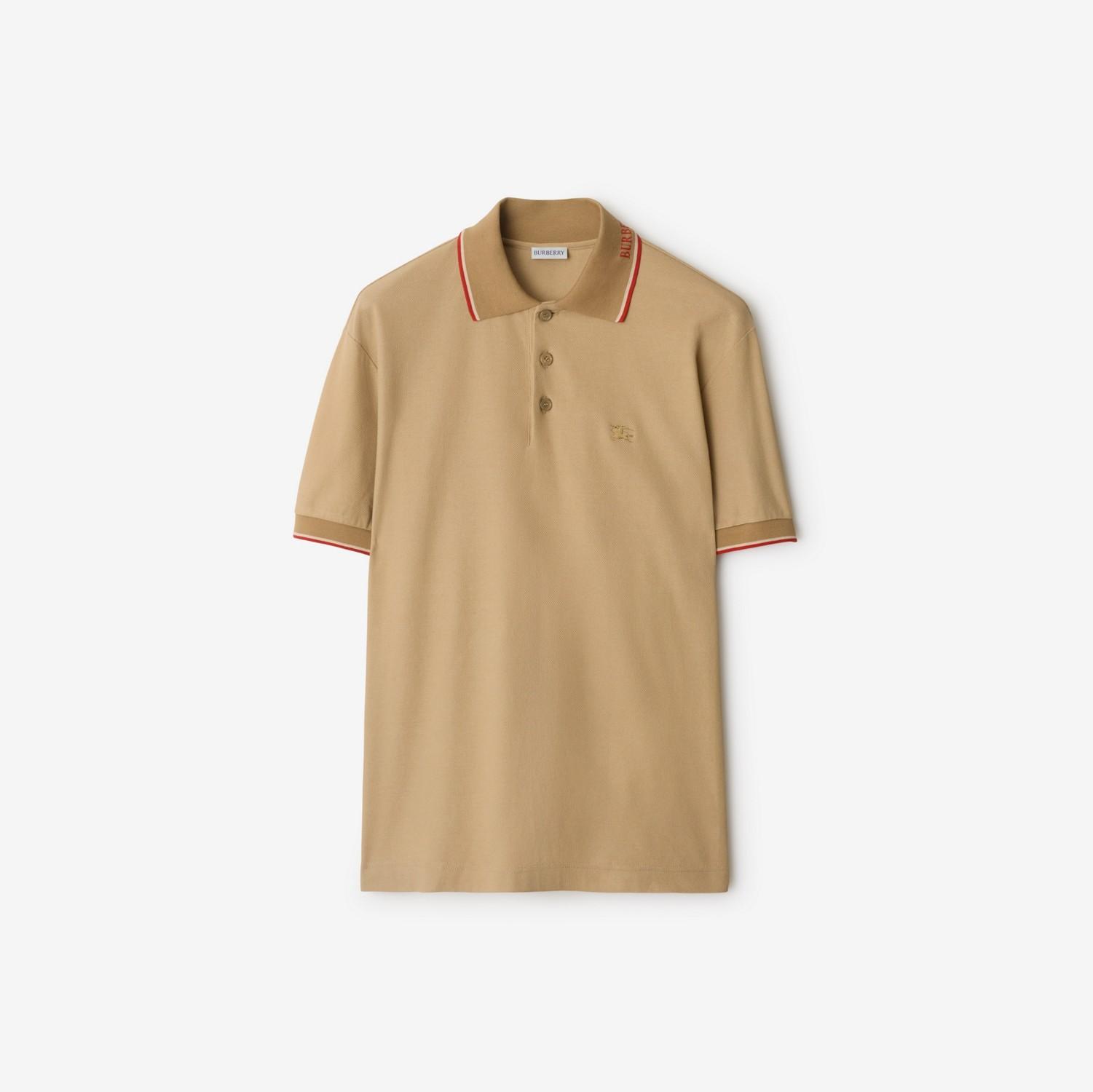 Logo Collar Cotton Polo Shirt by BURBERRY