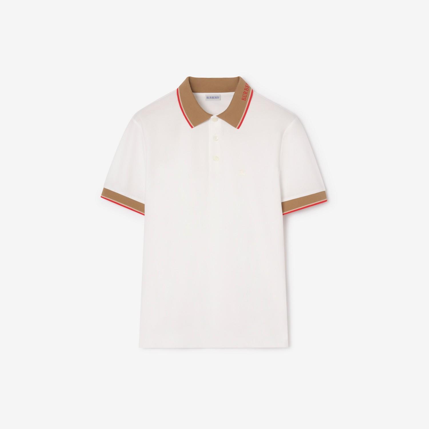 Logo Collar Cotton Polo Shirt by BURBERRY