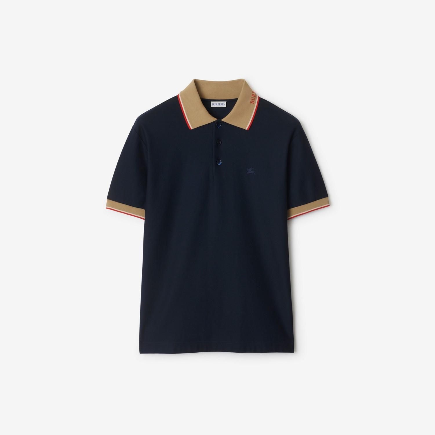 Logo Collar Cotton Polo Shirt by BURBERRY
