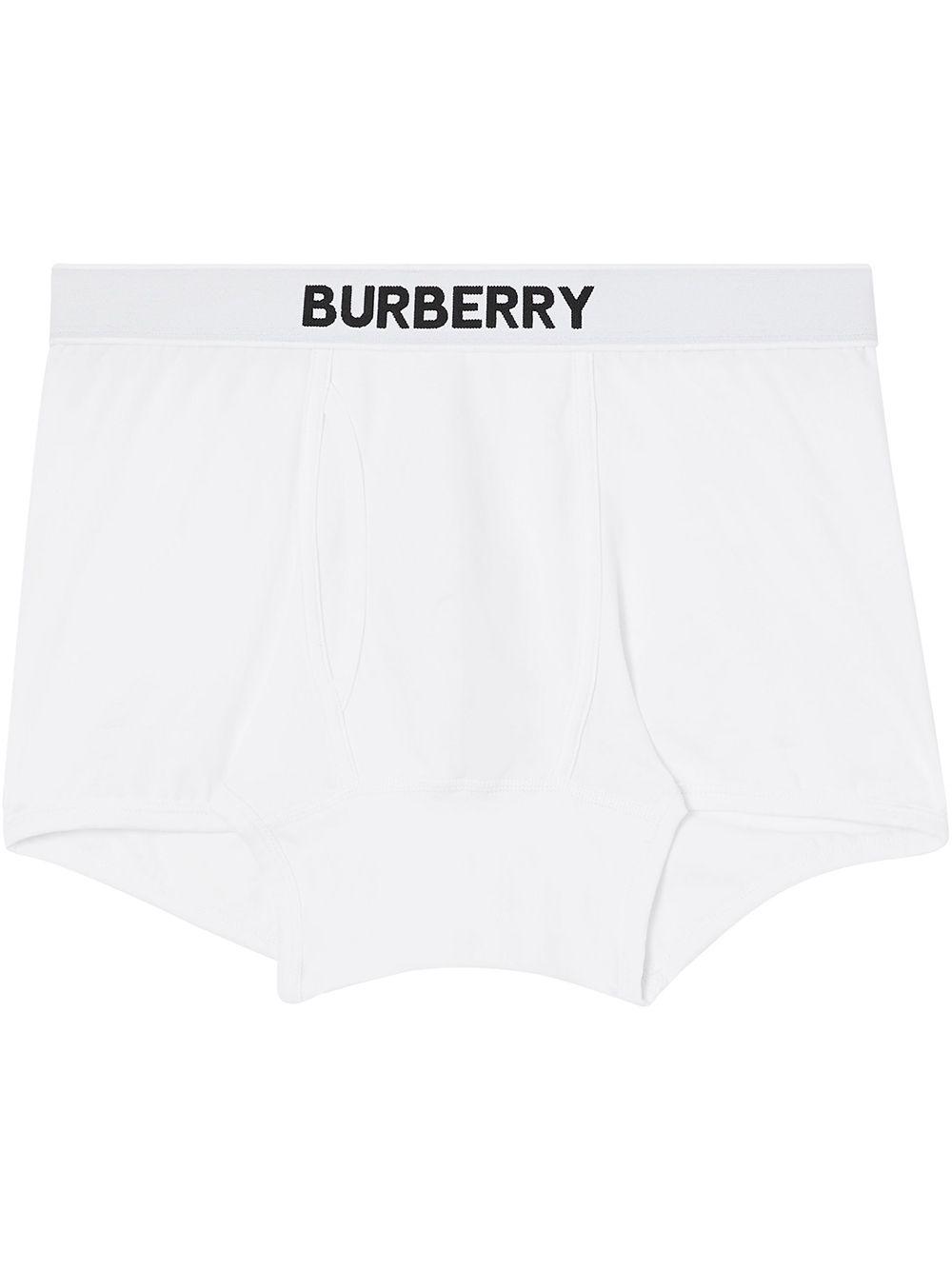 Logo Detail Stretch Cotton Boxer Shorts by BURBERRY