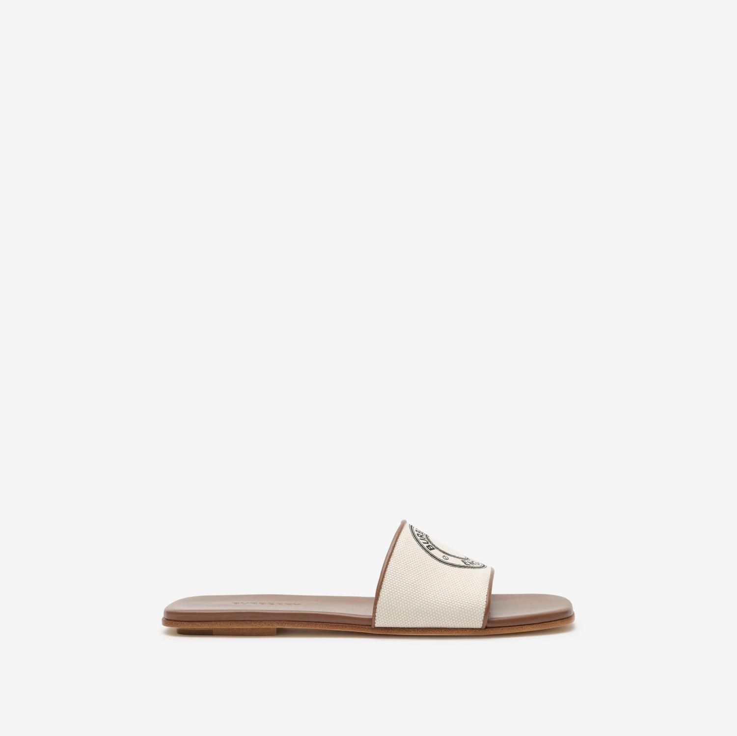 Logo Graphic Cotton Slides by BURBERRY
