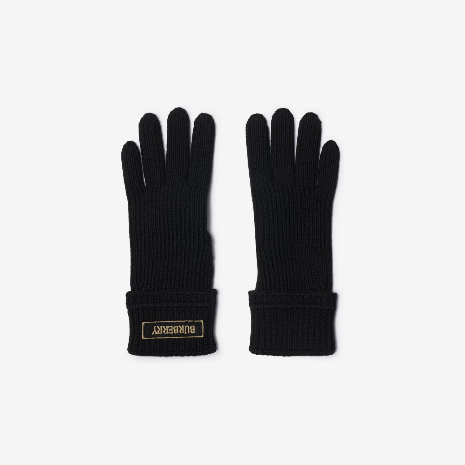 Logo Patch Wool Blend Gloves by BURBERRY