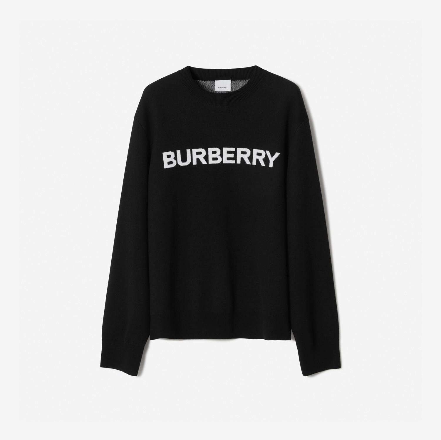 Logo Wool Cotton Sweater by BURBERRY