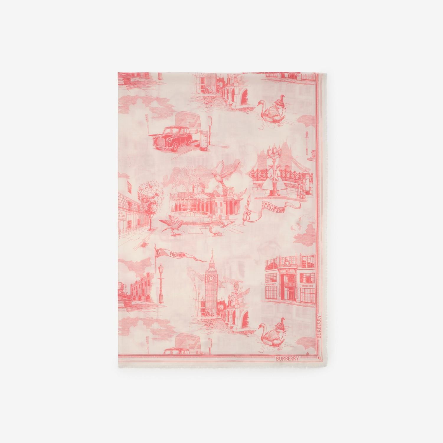 London Landmarks Wool Silk Scarf by BURBERRY
