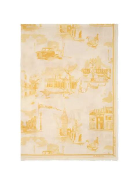 London Landmarks wool silk scarf by BURBERRY