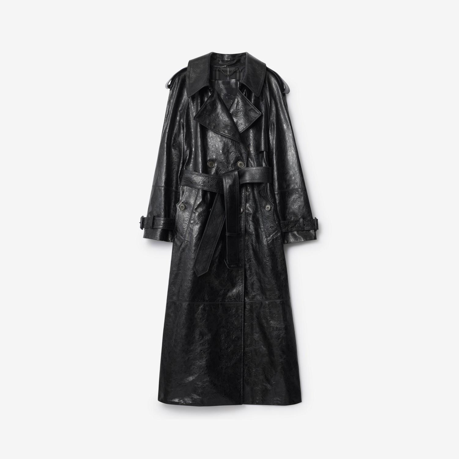 Long Embossed Leather Trench Coat by BURBERRY