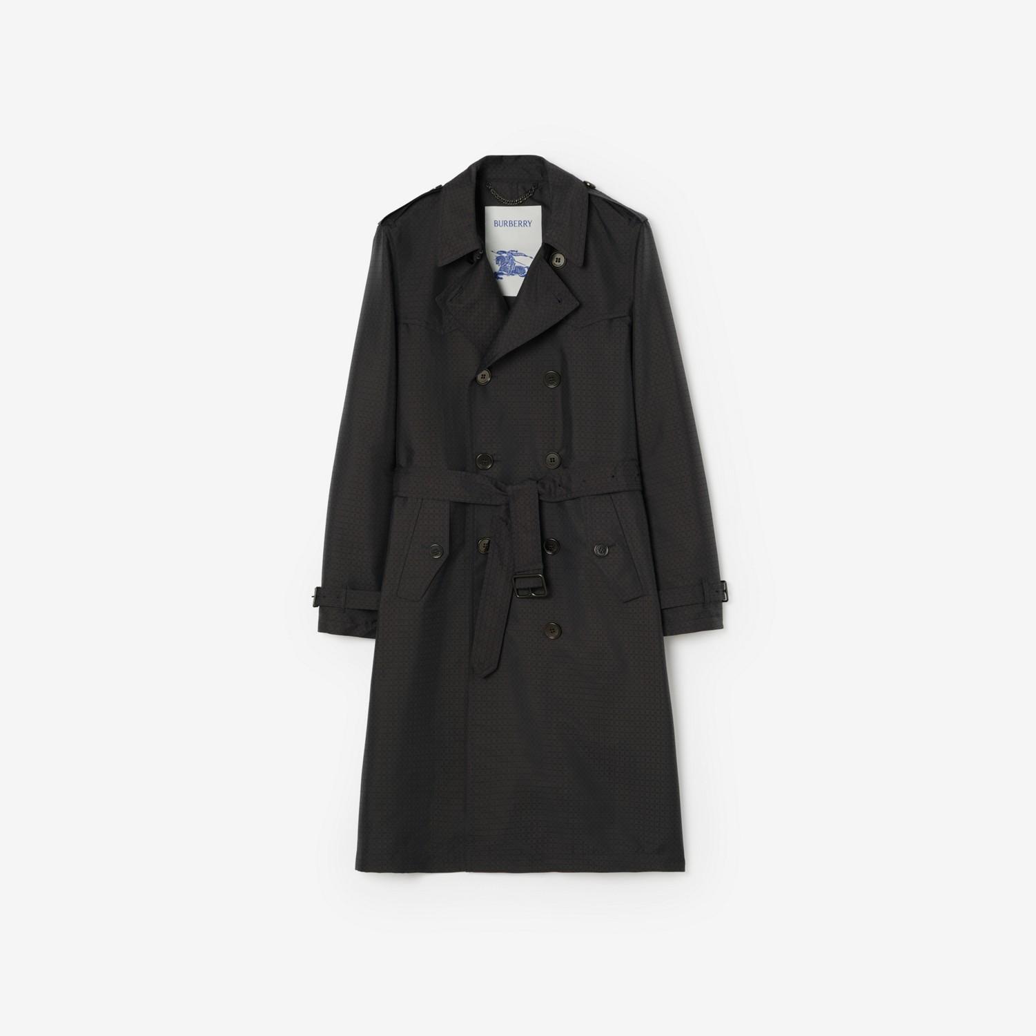 Long Geometric Nylon Blend Foxfield Trench Coat by BURBERRY