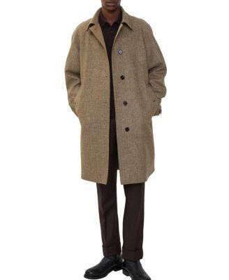 Long Herringbone Wool Dual Car Coat by BURBERRY