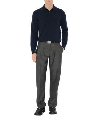 Long-Sleeve Cashmere Blend Polo Shirt by BURBERRY