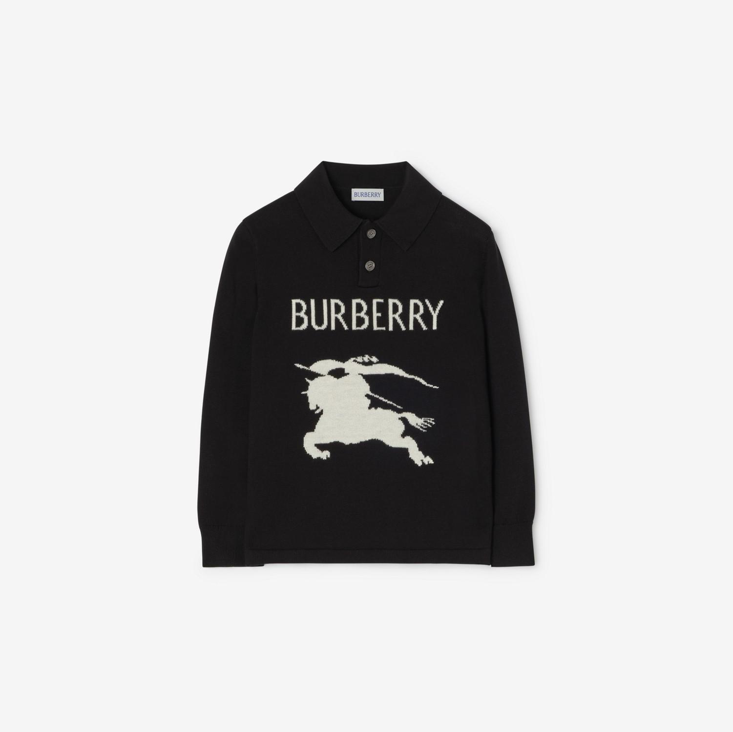 Long-sleeve EKD Cotton Polo Shirt by BURBERRY