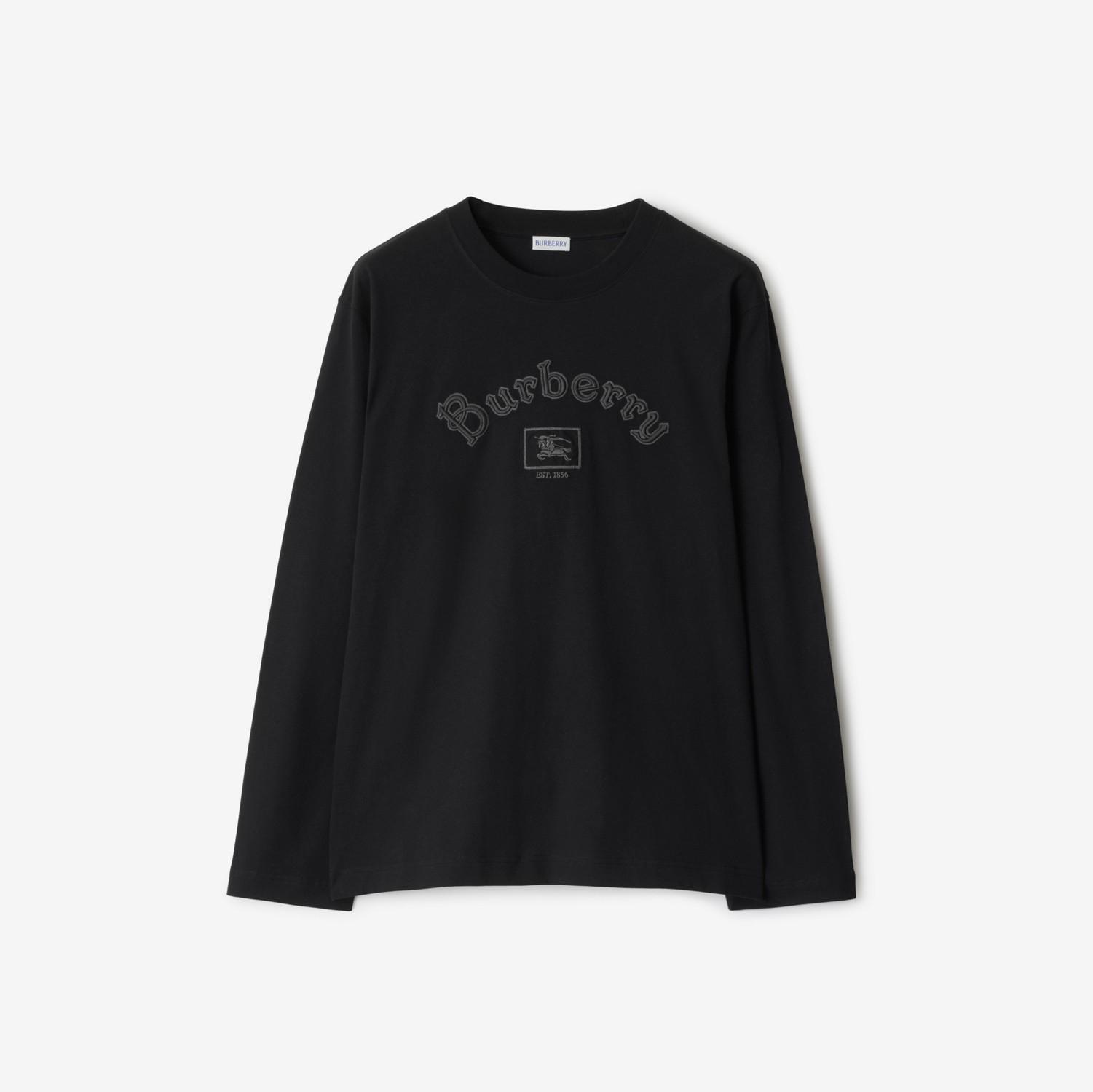 Long-sleeve Gothic Logo Cotton T-shirt by BURBERRY