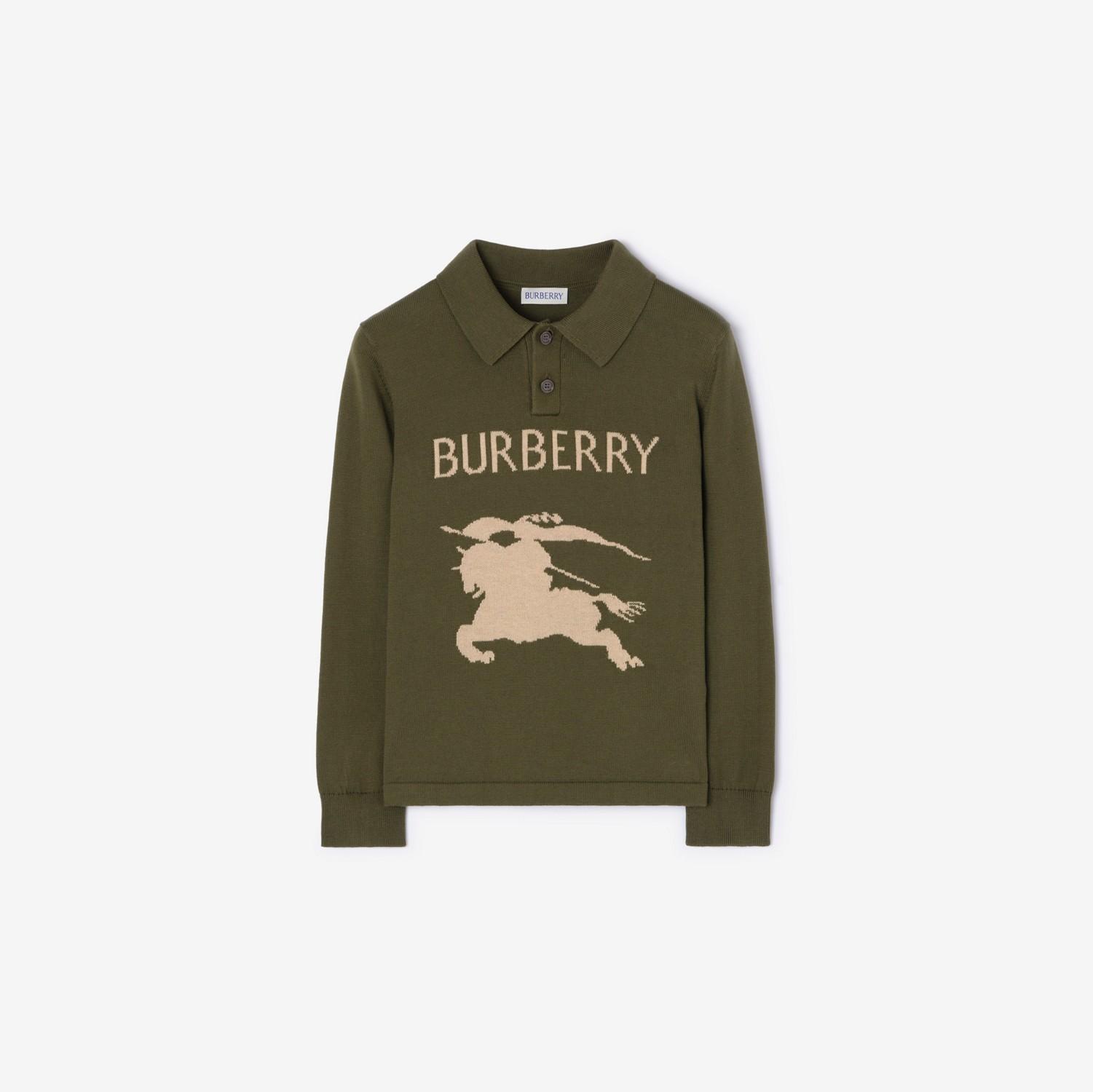 Long-sleeve Knight Cotton Polo Shirt by BURBERRY
