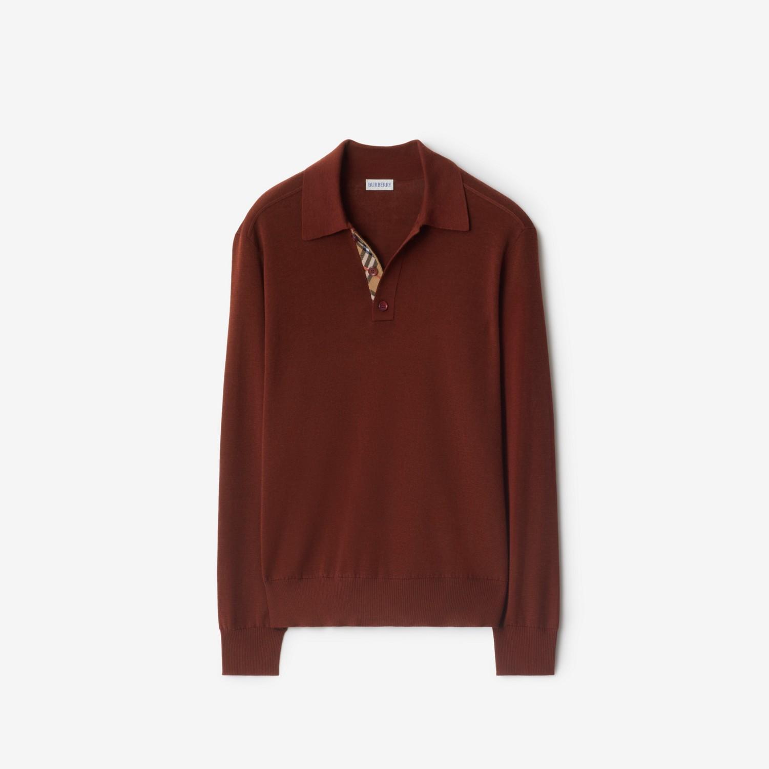 Long-sleeve Wool Polo Shirt by BURBERRY