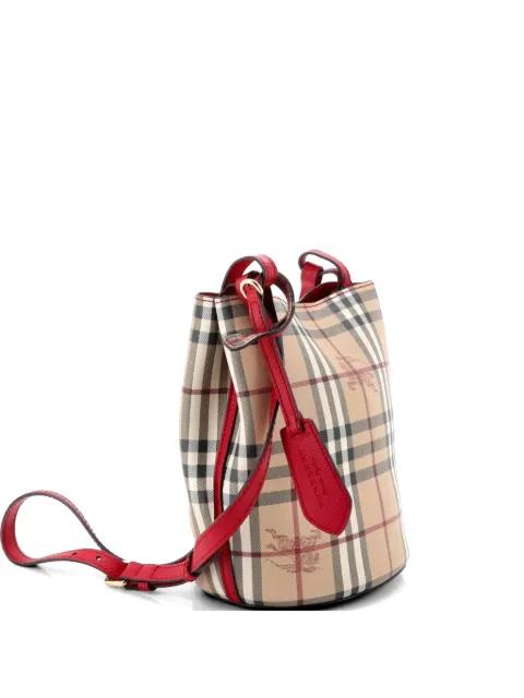 Lorne Haymarket Coated Canvas Small bucket bag by BURBERRY 