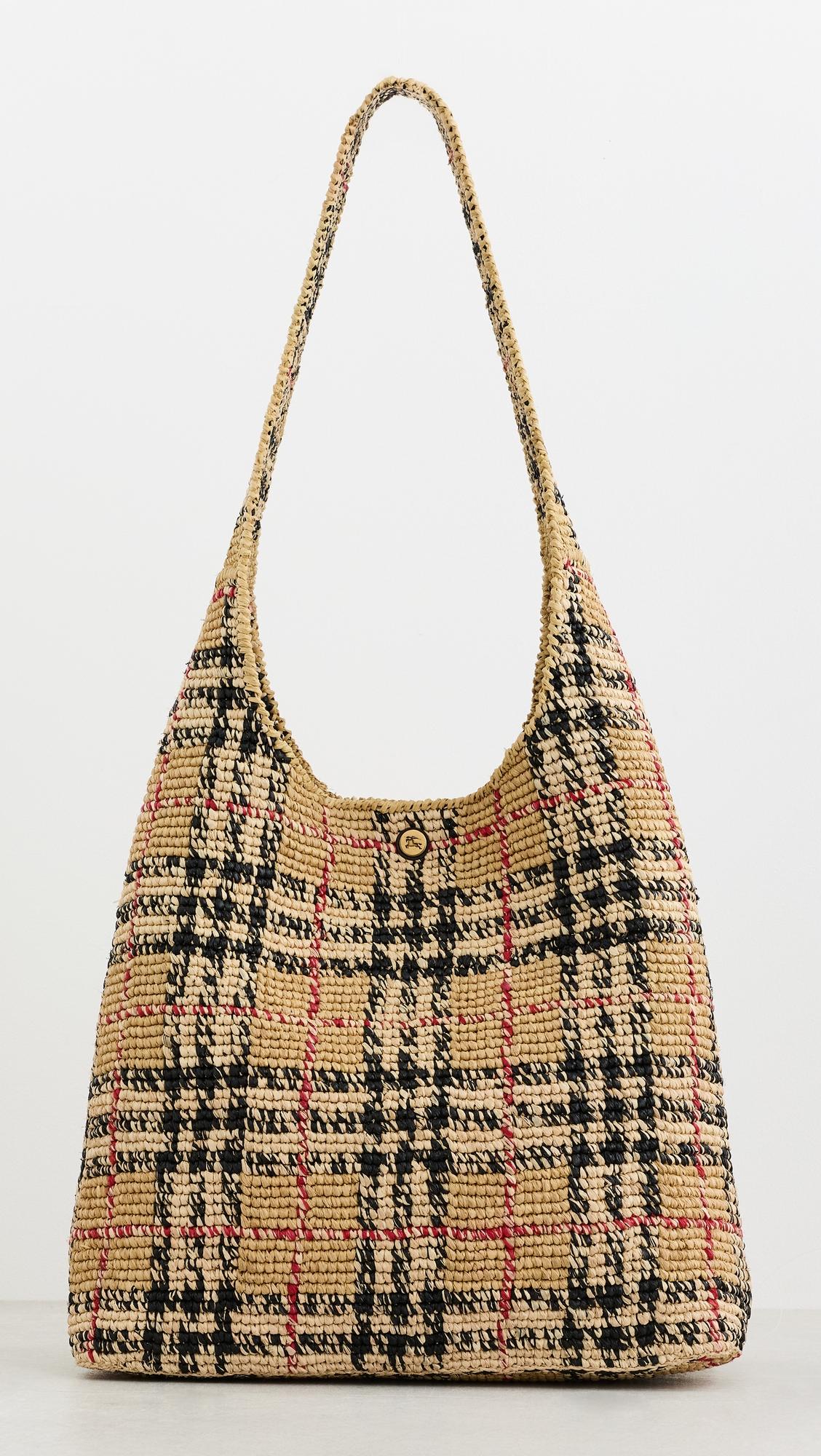 Margate Large Raffia Hobo Bag by BURBERRY