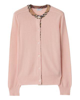 Margot Plaid Trim Cardigan by BURBERRY