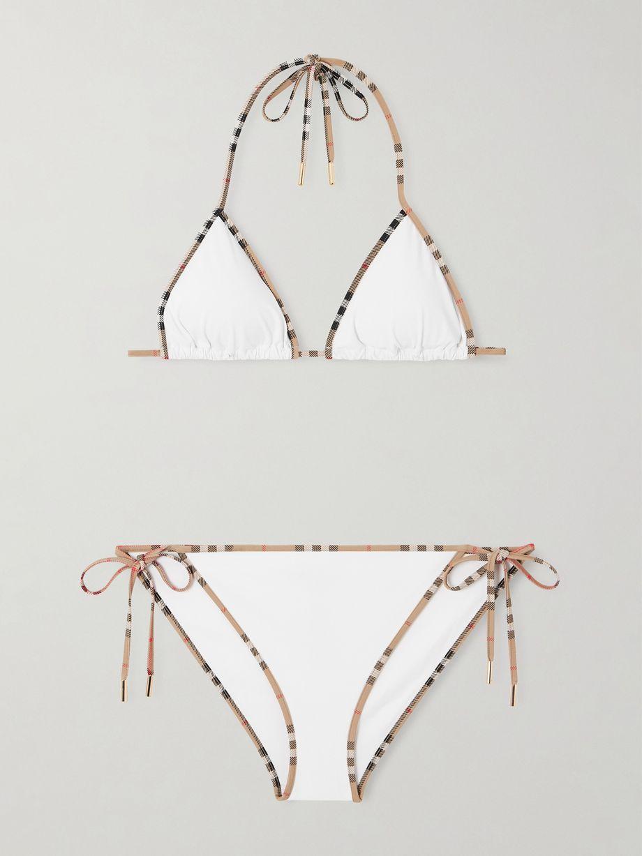 Mata checked-piped triangle bikini by BURBERRY