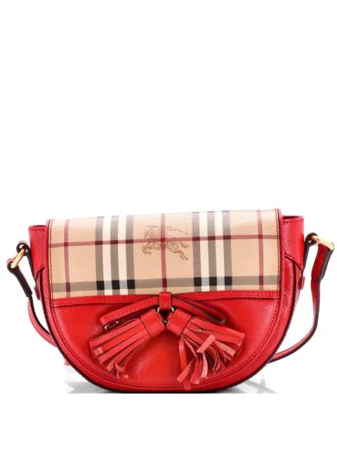 Maydown Haymarket Coated Canvas and Leather Small crossbody bag by BURBERRY Maydown Haymarket Coated Canvas and Leather Small crossbody bag by BURBERRY