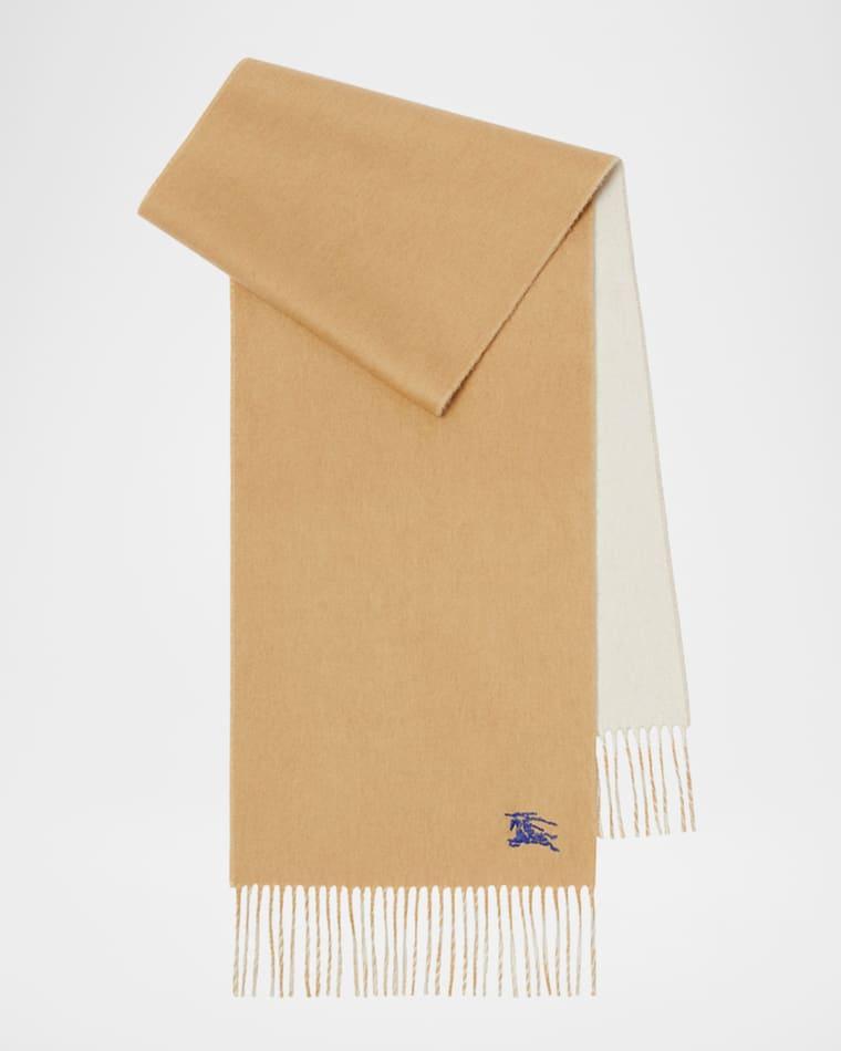 Men's Cashmere Double-Face EKD Embroidered Scarf by BURBERRY