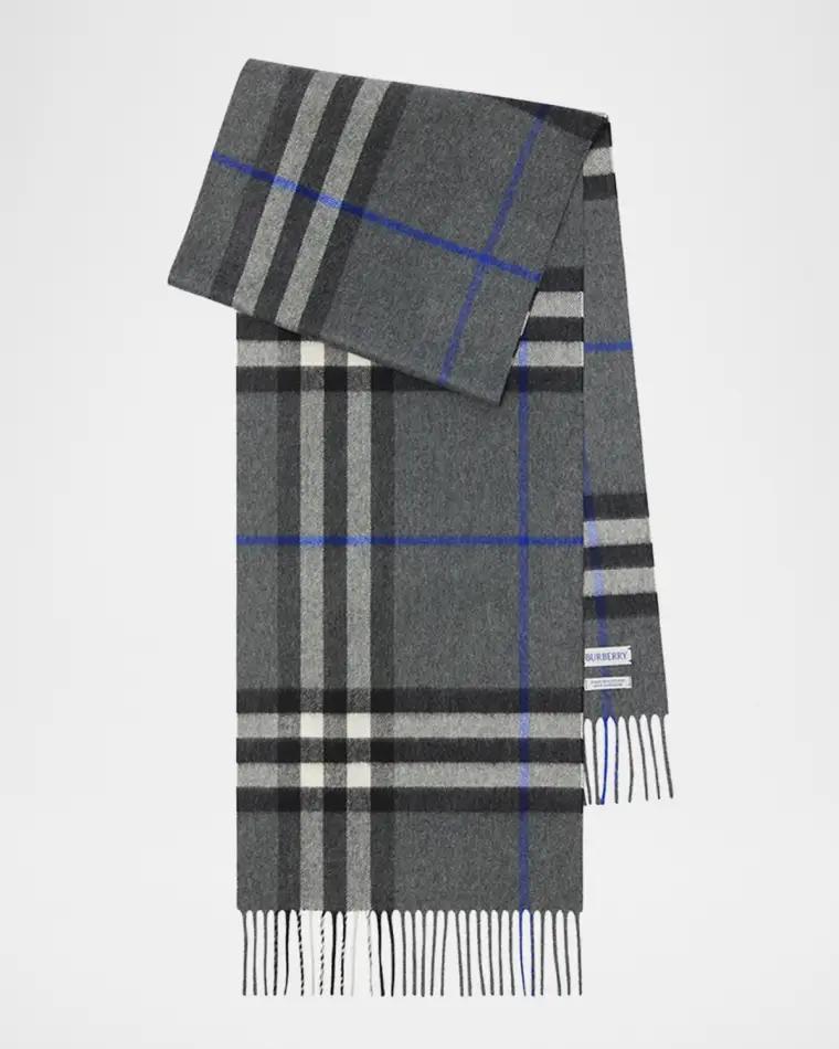 Men's Cashmere Giant Check Scarf by BURBERRY