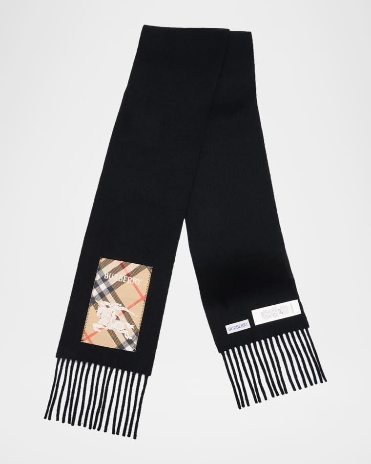 Men's Check Label Cashmere Scarf by BURBERRY