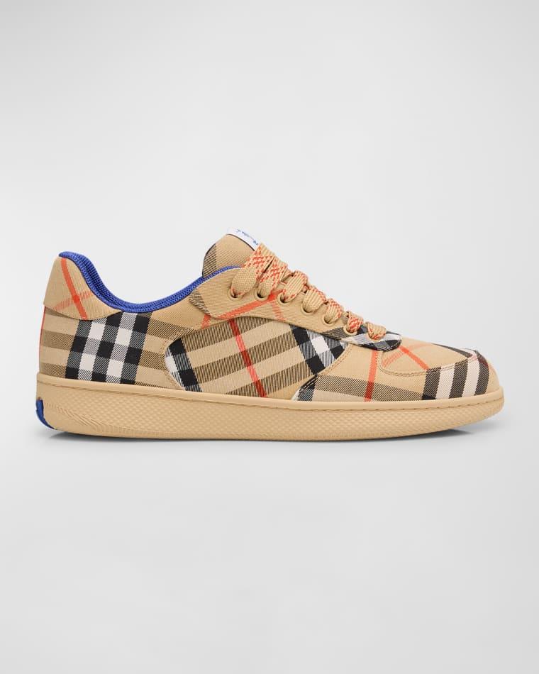 Men's Check Low-Top Sneakers by BURBERRY