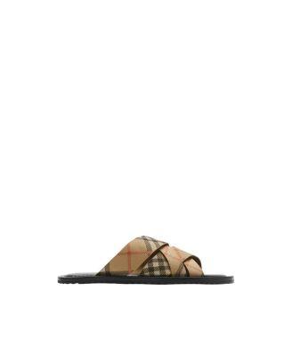 Men's Check Pavilion Slides by BURBERRY