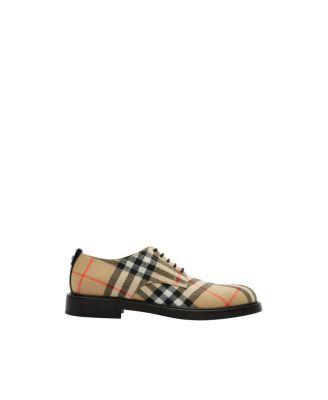 Men's Check Pembroke Derby Shoes by BURBERRY
