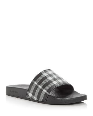 Men's Furley Vintage Check Slide Sandals by BURBERRY Men's Furley Vintage Check Slide Sandals by BURBERRY